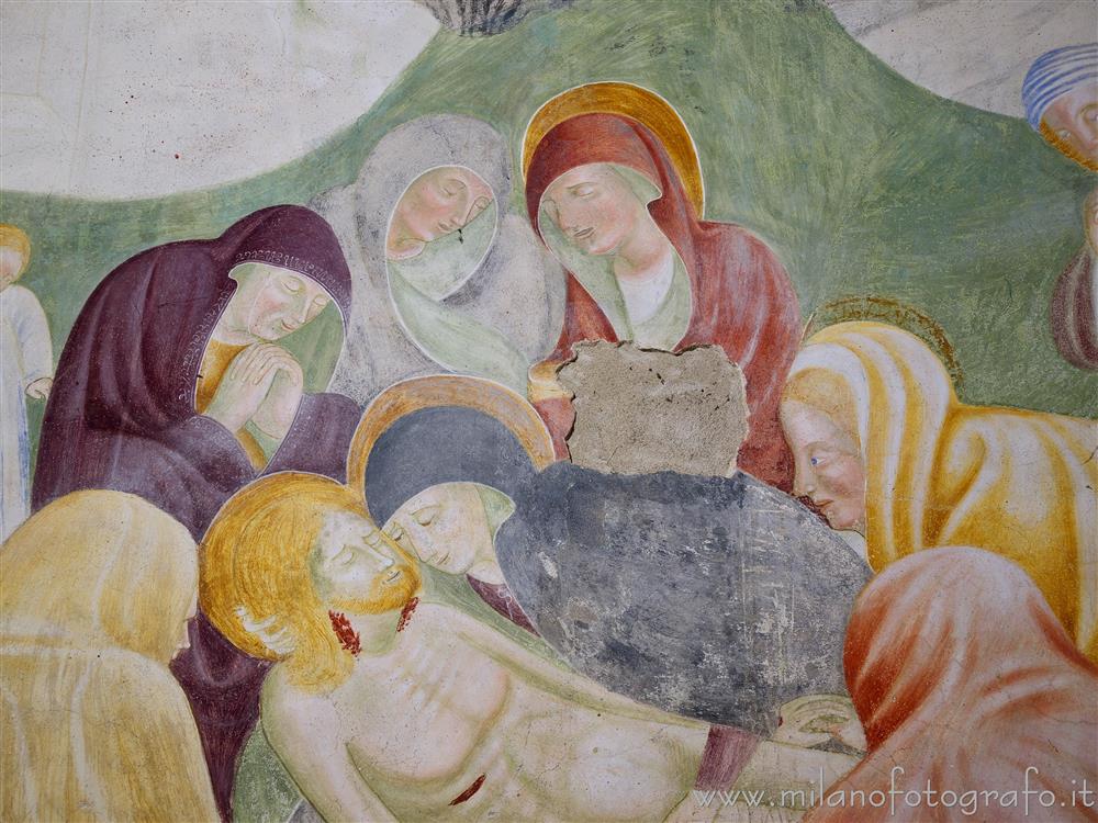 Novara - Dettaglio dell'affresco della deposizione nella chiesa del Convento di San Nazzaro della Costa